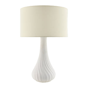   White Concrete Linen Table Lamp | Oroa.com