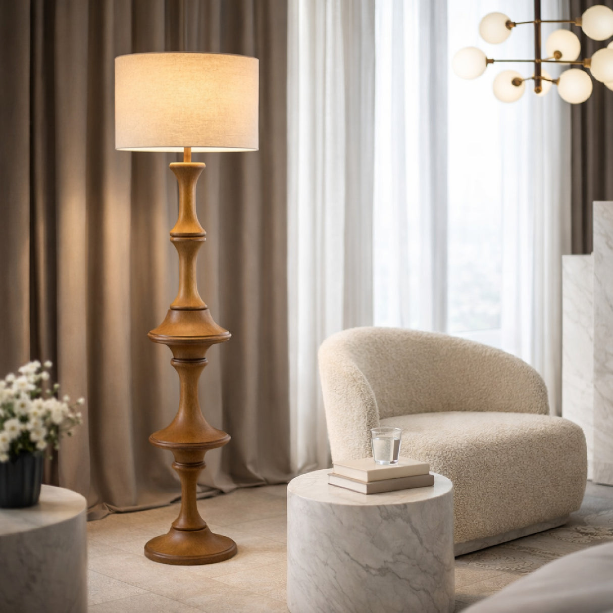   Brown Steel Accent Floor Lamp | Oroa.com