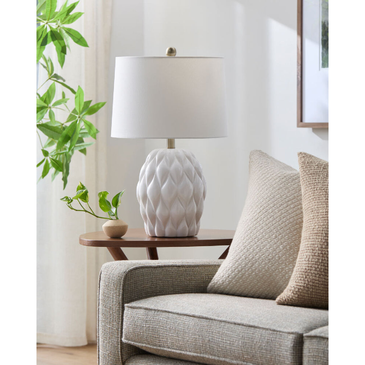   Reliefed Ceramic Accent Table Lamp | Oroa.com