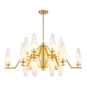   Modern European furniture - Ribbed Glass 18-Light Chandelier - www.oroa.com | Oroa.com
