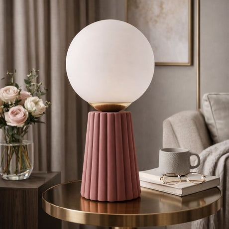Modern European furniture - Fluted Ceramic Glass Table Lamp - www.oroa.com