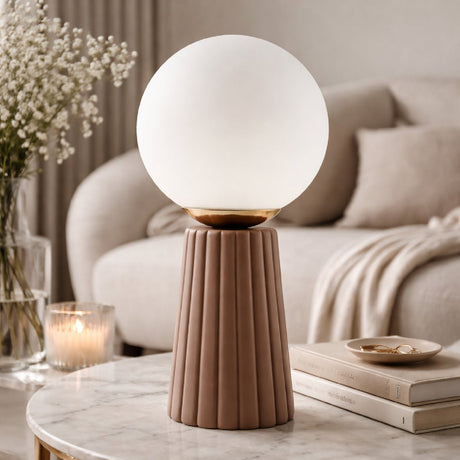Modern European furniture - Fluted Ceramic Glass Table Lamp - www.oroa.com
