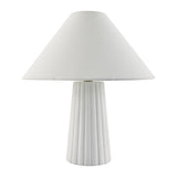 Modern European furniture - Fluted Ceramic Linen Table Lamp - www.oroa.com