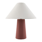 Modern European furniture - Fluted Ceramic Linen Table Lamp - www.oroa.com