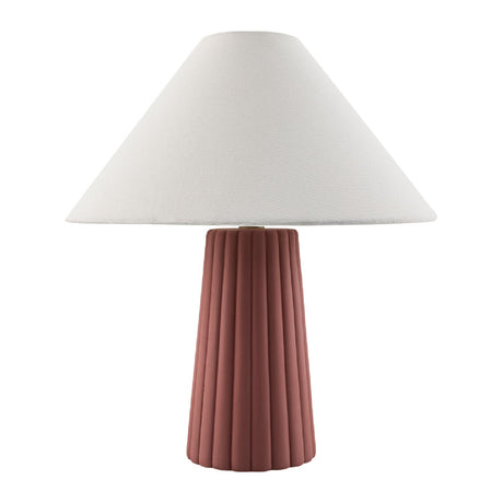 Modern European furniture - Fluted Ceramic Linen Table Lamp - www.oroa.com