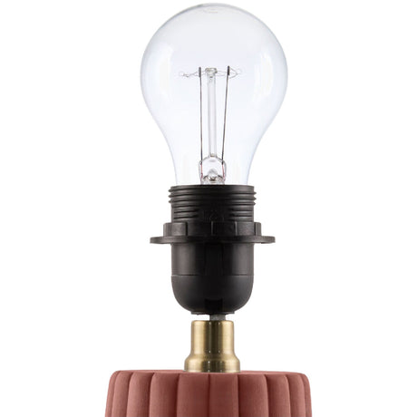 Modern European furniture - Fluted Ceramic Linen Table Lamp - www.oroa.com