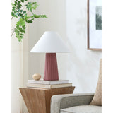 Modern European furniture - Fluted Ceramic Linen Table Lamp - www.oroa.com
