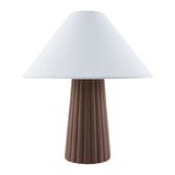 Modern European furniture - Fluted Ceramic Linen Table Lamp - www.oroa.com
