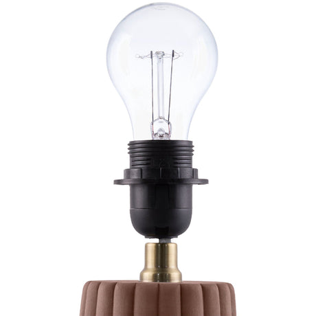 Modern European furniture - Fluted Ceramic Linen Table Lamp - www.oroa.com