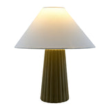 Modern European furniture - Fluted Ceramic Linen Table Lamp - www.oroa.com