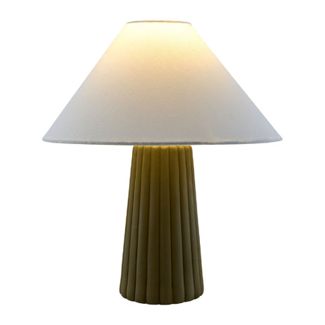 Modern European furniture - Fluted Ceramic Linen Table Lamp - www.oroa.com