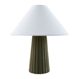 Modern European furniture - Fluted Ceramic Linen Table Lamp - www.oroa.com