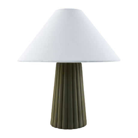 Modern European furniture - Fluted Ceramic Linen Table Lamp - www.oroa.com
