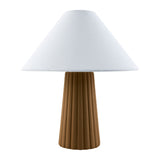 Modern European furniture - Fluted Ceramic Linen Table Lamp - www.oroa.com