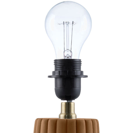 Modern European furniture - Fluted Ceramic Linen Table Lamp - www.oroa.com