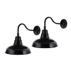 Modern European furniture -  Metal Shade Outdoor Wall Lamps (2) - www.oroa.com