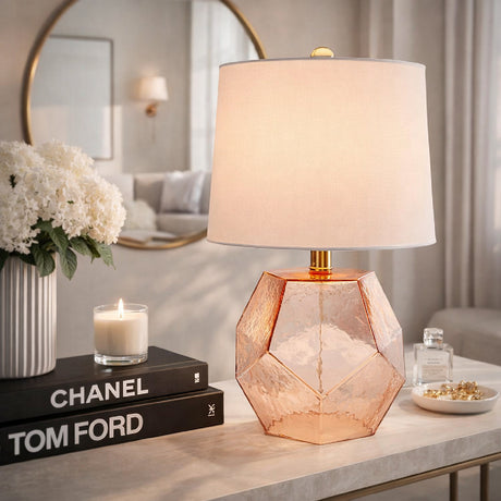   Modern European furniture - Clear Pink Glass Table Lamp - www.oroa.com | Oroa.com