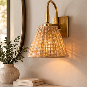   Modern European furniture - Natural Rattan Wall Lamp - www.oroa.com | Oroa.com