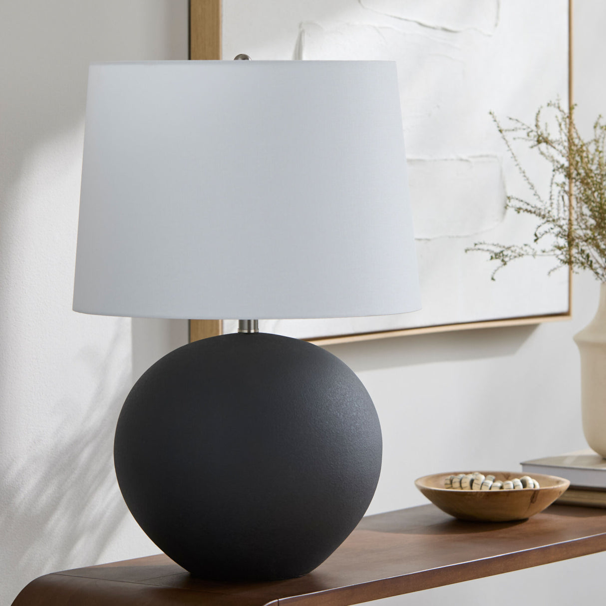   Glazed Ceramic Linen Table Lamp | Oroa.com