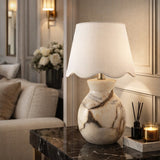 Modern European furniture - Natural Brown Marble Table Lamp - www.oroa.com