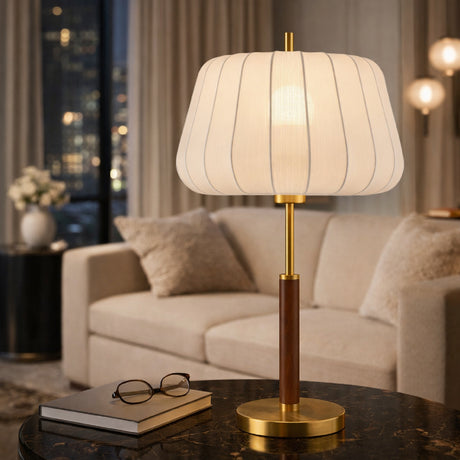   Modern European furniture - White Cotton Accent Table Lamp - www.oroa.com | Oroa.com