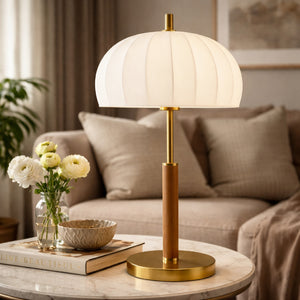   White Cotton Accent Table Lamp | Oroa.com