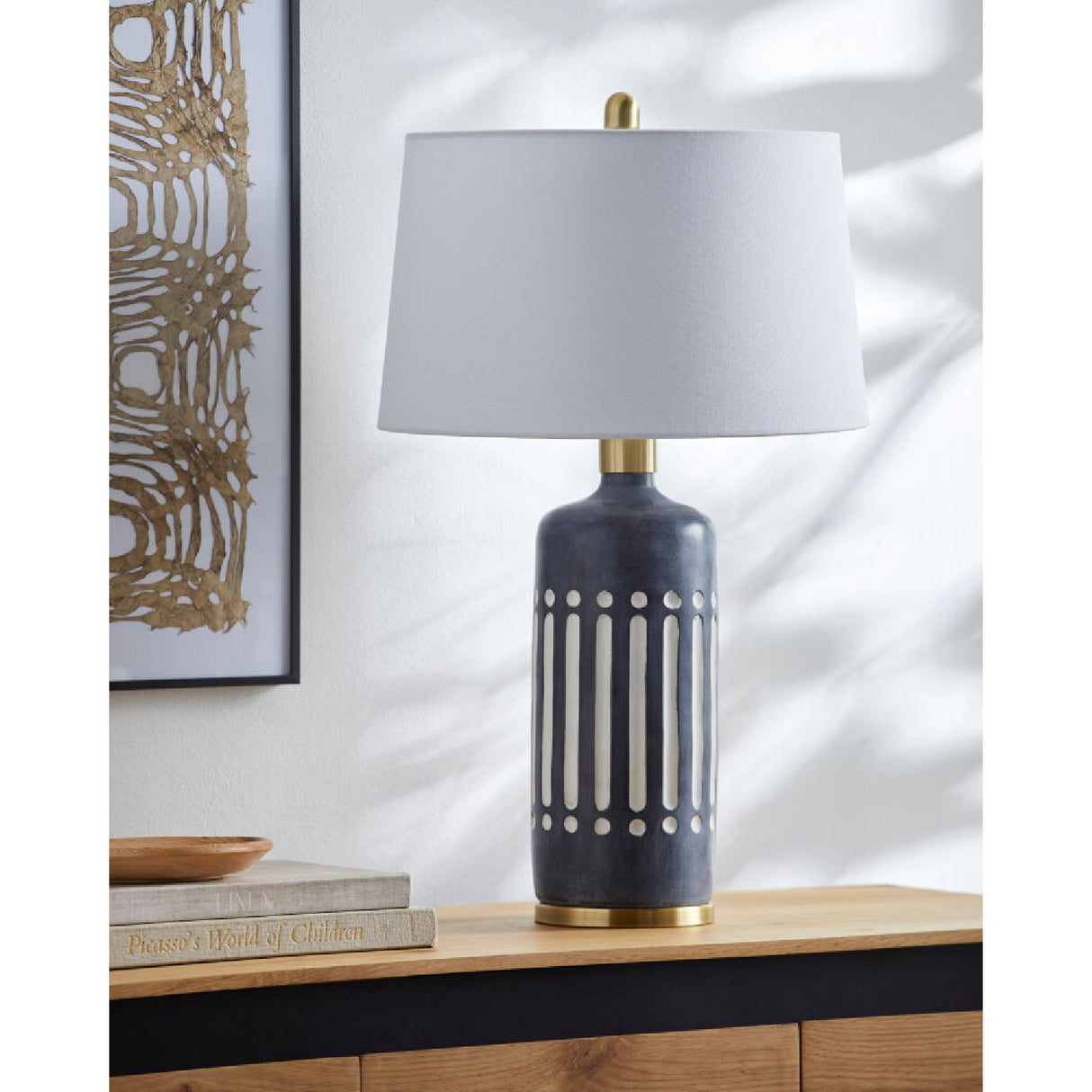   Gray Cement Accent Table Lamp | Oroa.com