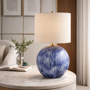   Modern European furniture - Glazed Blue Ceramic Table Lamp - www.oroa.com | Oroa.com