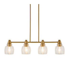 Modern European furniture - 4-Light Glass Linear Chandelier - www.oroa.com