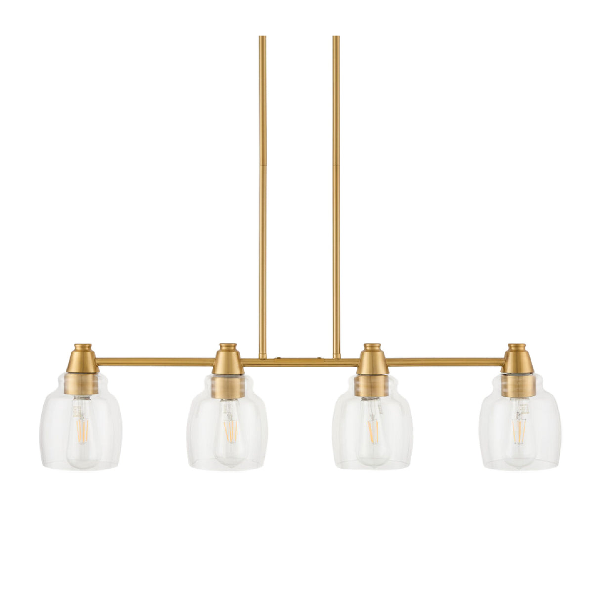   4-Light Glass Linear Chandelier | Oroa.com