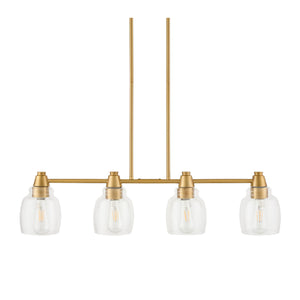   4-Light Glass Linear Chandelier | Oroa.com