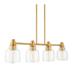   4-Light Glass Linear Chandelier | Oroa.com