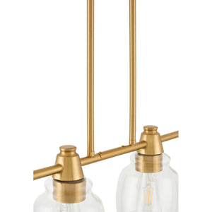   4-Light Glass Linear Chandelier | Oroa.com