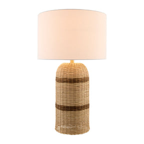Modern European furniture -  Beige Lined Rattan Table Lamp - www.oroa.com