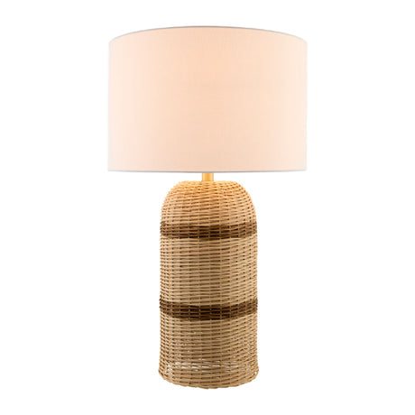   Modern European furniture -  Beige Lined Rattan Table Lamp - www.oroa.com | Oroa.com