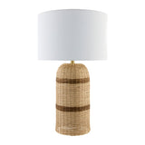 Modern European furniture -  Beige Lined Rattan Table Lamp - www.oroa.com