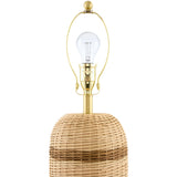 Modern European furniture -  Beige Lined Rattan Table Lamp - www.oroa.com
