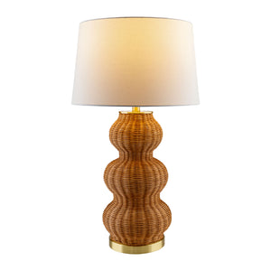   Modern European furniture - Wavy Rattan Linen Table Lamp - www.oroa.com | Oroa.com