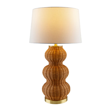   Modern European furniture - Wavy Rattan Linen Table Lamp - www.oroa.com | Oroa.com
