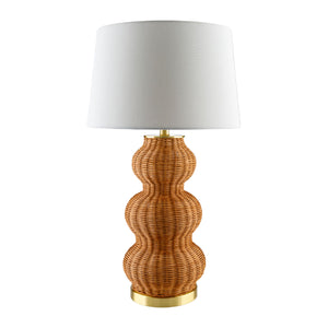   Modern European furniture - Wavy Rattan Linen Table Lamp - www.oroa.com | Oroa.com