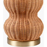 Modern European furniture - Wavy Rattan Linen Table Lamp - www.oroa.com