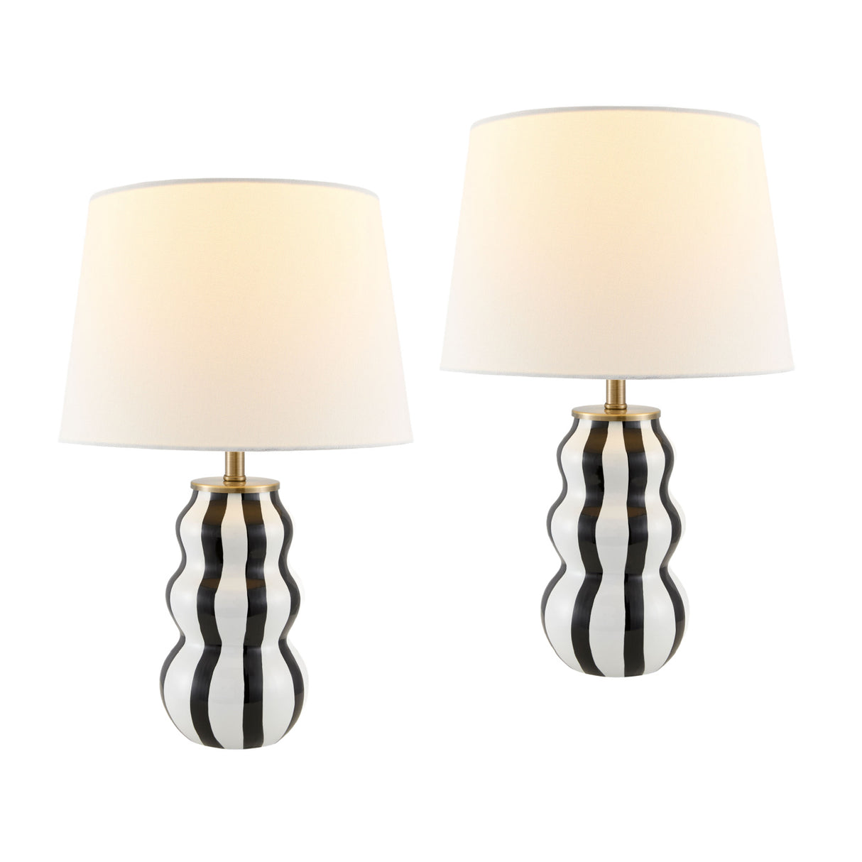   Wavy Stripes Ceramic Table Lamps (2) | Oroa.com
