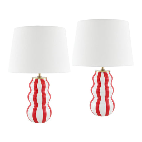 Modern European furniture - Wavy Stripes Ceramic Table Lamps (2) - www.oroa.com