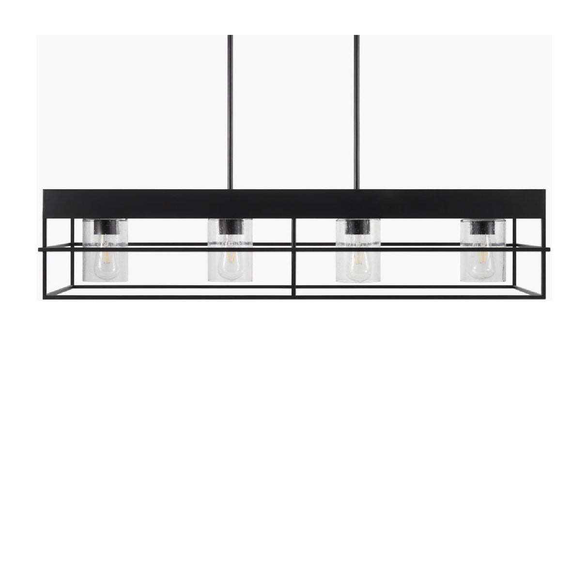   Modern European furniture - Black Framed 4-Light Linear Chandelier - www.oroa.com | Oroa.com