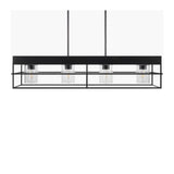 Modern European furniture - Black Framed 4-Light Linear Chandelier - www.oroa.com