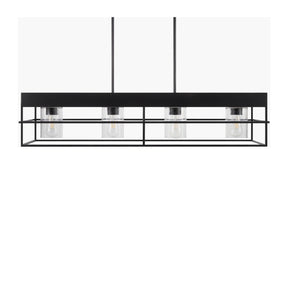 Modern European furniture - Black Framed 4-Light Linear Chandelier - www.oroa.com