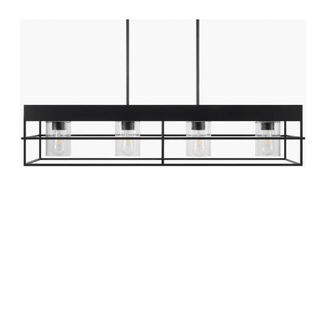  Modern European furniture - Black Framed 4-Light Linear Chandelier - www.oroa.com | Oroa.com
