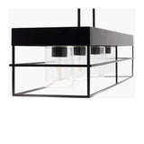 Modern European furniture - Black Framed 4-Light Linear Chandelier - www.oroa.com