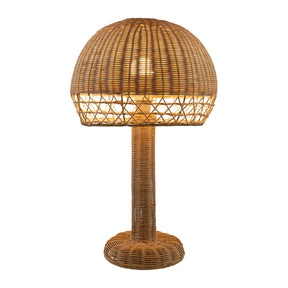 Modern European furniture - Dome Natural Rattan Table Lamp - www.oroa.com