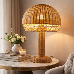  Modern European furniture - Dome Natural Rattan Table Lamp - www.oroa.com | Oroa.com